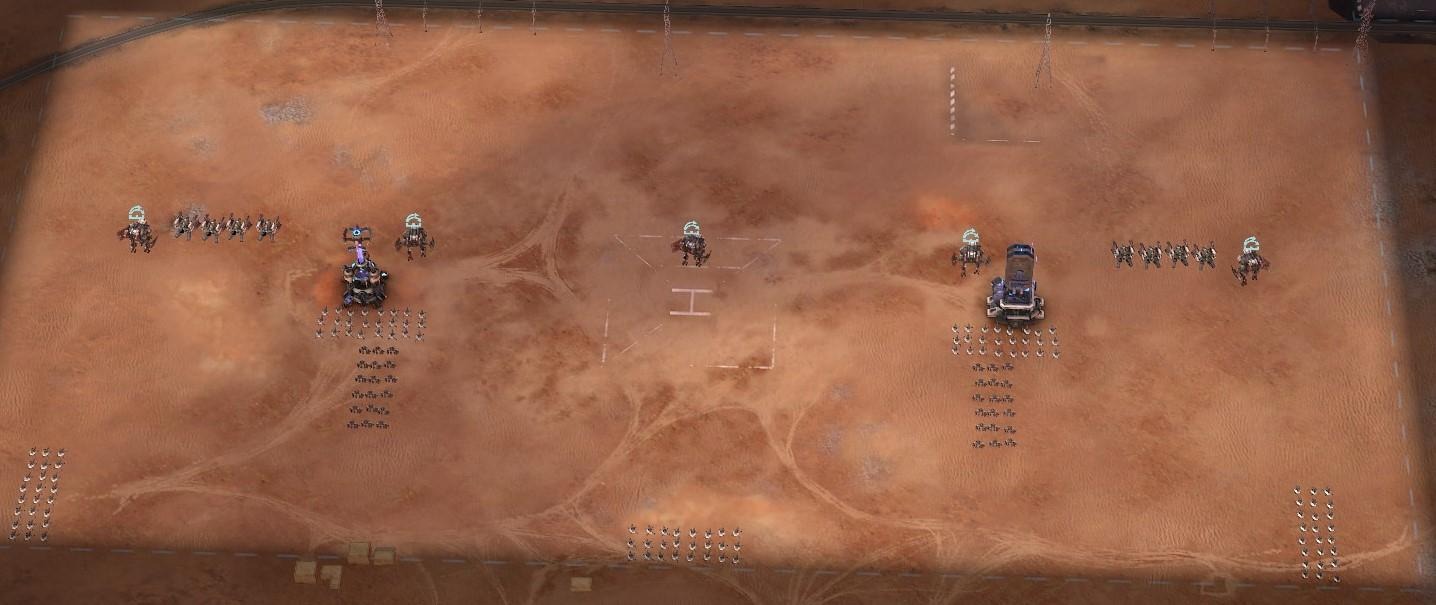 Early game setup for a standard game, for a defensive game you would need to focus more on one side.